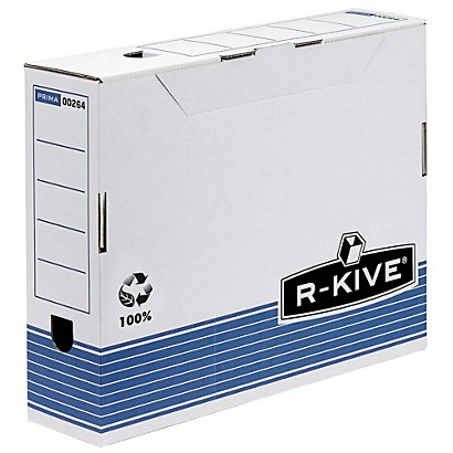 Bankers Box Caja Archivo Definitivo Cartón A4, Automontaje Fastfold, Tapa fija, Blanco y Azul, 325 x 80 x 264 mm - 1