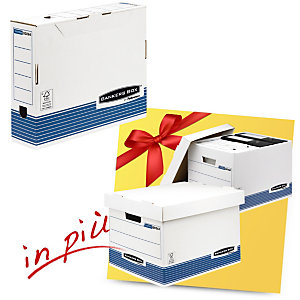 Bankers Box Linea System Offerta 10 scatole archivio A4 dorso 8 cm + 2 scatole archivio Standard con coperchio comprese nel prezzo