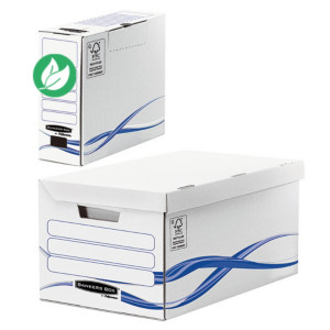 Bankers Box Pack : 6 Boîtes archives Basic format A4 dos 8 cm + 1 caisse archives en carton montage manuel - Blanc Bankers Box Pack : 6 Boîtes archives Basic format A4 dos 8 cm + 1 caisse archives en carton montage manuel - Blanc