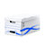 Bankers Box Pack archivage carton : lot de 1 caisse archives maxi + 6 boîtes dos 8 cm, pour format A4 (210 x 297 mm), H. 23 cm x l. 52 cm x P. 35 cm - Blanc / Bleu - Montage automatique - 2