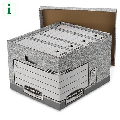 Bankers Box two-piece, cardboard archive boxes, 392x303x285mm
