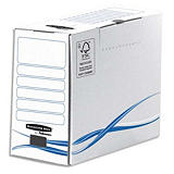 BANKERSBOX BANKERS BOX Boîte archives dos de 15cm BASIQUE, montage manuel, en carton Blanc/Bleu BANKERSBOX BANKERS BOX Boîte archives dos de 15cm BASIQUE, montage manuel, en carton Blanc/Bleu