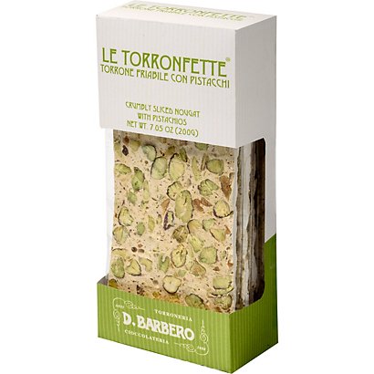 D.BARBERO Le Torronfette®, Fette di Torrone friabile al Pistacchio, 200 g