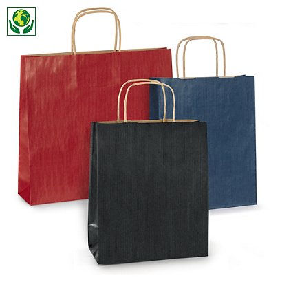 Barevné papírové tašky s papírovým motouzem | RAJA - 1