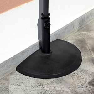 Base semicircolare in resina per mezzo ombrellone, 9 kg, Nero