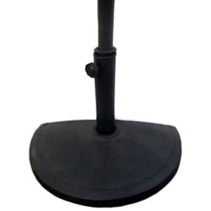 Base semicircolare per mezzo ombrellone in resina, 9 kg, Nero