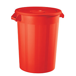 Basis afvalbak voor voeding - 100l - rood