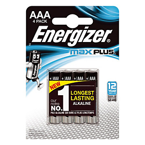 Batterijen Energizer Max Plus AAA, set van 4 batterijen Batterijen Energizer Max Plus AAA, set van 4 batterijen