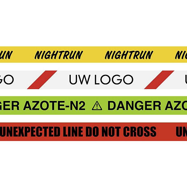 Bedrukt afzetlint 50 mm x 250 m  - 2 kleuren