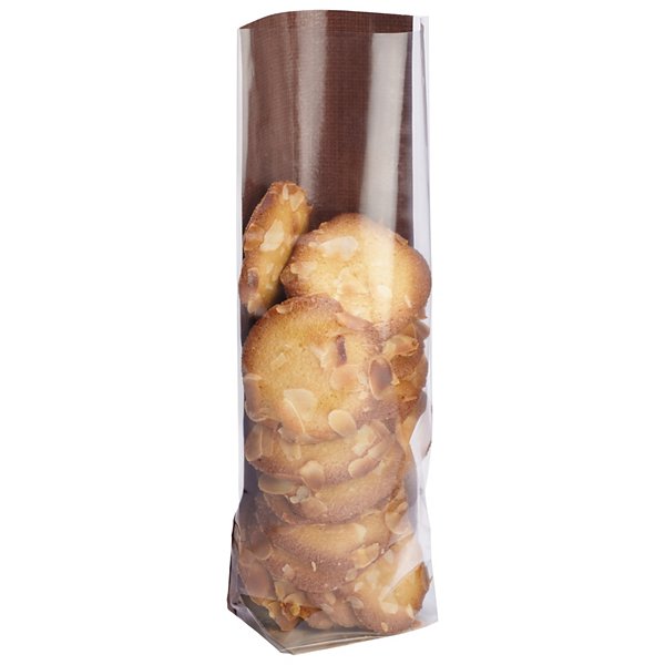 Bedrukt zakje met kartonnen bodem natuurlijk jute 12 x 27,5 cm - 2