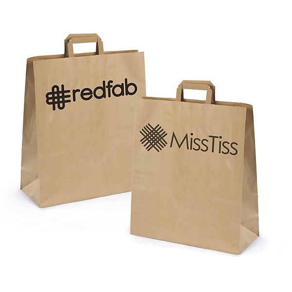 Bedrukte draagtas met gevlochten handvatten 24 x 34 x 8 cm - 2