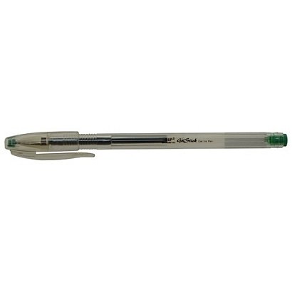 BEIFA B&F Bolígrafo de gel, punta mediana de 0,7 mm, con cuerpo de plástico translúcido con capuchón, tinta verde