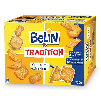 BELIN biscuits salés Tradition, 4 variétés - Boîte de 720 g
