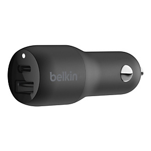 Belkin Boost Charge USB-C + USB-A Cargador para coche, 30W, negro Belkin Boost Charge USB-C + USB-A Cargador para coche, 30W, negro