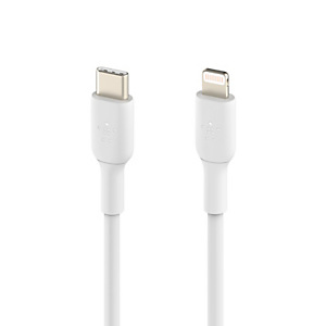 Belkin Cable de carga y datos, USB-C a Lightning, para iPhone y iPad, 1 m., blanco, CAA003BT1MWH Belkin Cable de carga y datos, USB-C a Lightning, para iPhone y iPad, 1 m., blanco, CAA003BT1MWH