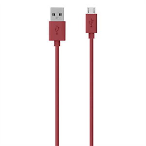 Belkin F2CU012BT2M-RED, 2 m, USB A, Micro-USB B, USB 2.0, Macho/Macho, Rojo Belkin F2CU012BT2M-RED, 2 m, USB A, Micro-USB B, USB 2.0, Macho/Macho, Rojo