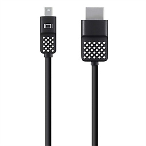 Belkin Mini DisplayPort to HDTV Cable, 1,8 m, Mini DisplayPort, HDMI, Mâle, Mâle, Noir F2CD080BT06 Belkin Mini DisplayPort to HDTV Cable, 1,8 m, Mini DisplayPort, HDMI, Mâle, Mâle, Noir F2CD080BT06