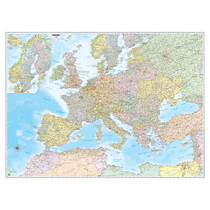 BELLETTI Carta geografica Europa amministrativa e stradale - murale - 132 x 99 cm