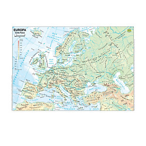 BELLETTI Carta geografica Europa - scolastica - plastificata - 29,7 x 42 cm