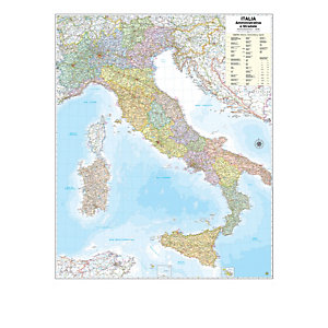 BELLETTI Carta geografica Italia amministrativa e stradale - murale - 97 x 122 cm