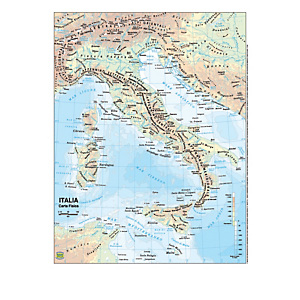 belletti carta geografica italia - scolastica - plastificata - 297 x 420 mm