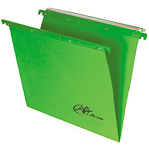 BERTESI Cartelle sospese per cassetti Linea Joker, Interasse 33 cm, Fondo a V, Verde (confezione 10 pezzi)