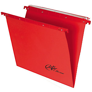 BERTESI Joker Cartelle sospese per cassetti, Interasse 39 cm, Fondo a V, Rosso (confezione 10 pezzi)