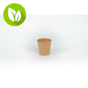 BETIK Vaso de papel kraft sin plástico de 120 ml, 50 unidades