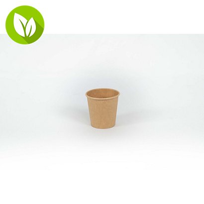 BETIK Vaso de papel kraft sin plástico de 120 ml, 50 unidades - 1