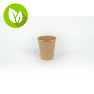 BETIK Vaso de papel kraft sin plástico de 180 ml, 50 unidades