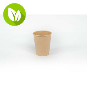 BETIK Vaso de papel kraft sin plástico de 240 ml, 50 unidades