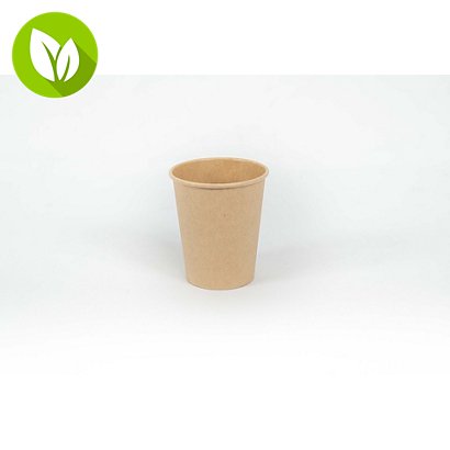 BETIK Vaso de papel kraft sin plástico de 240 ml, 50 unidades - 1