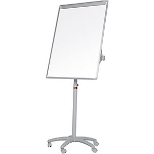 Bi-Office Chevalet mobile Classic, surface magnétique en acier laqué, cadre gris, 700 x 1 000 mm