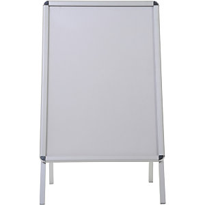 Bi-Office Expositor en forma de A, doble cara, marco de aluminio anodizado gris satinado, 1090 x 635 mm