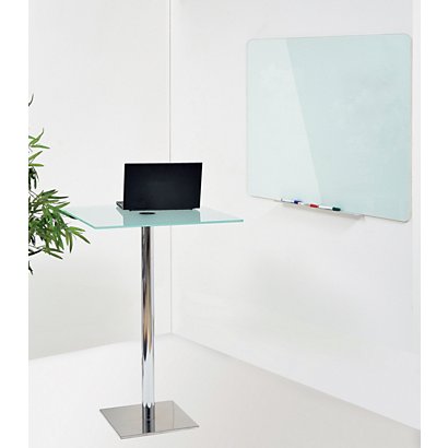 Bi-Office Lavagna magnetica cancellabile a secco in vetro, Superficie in vetro temperato bianco, Spessore vetro 4 mm, 900 x 600 mm - 1