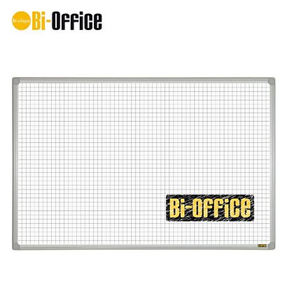 Bi-Office Lavagna, Superficie magnetica quadrettata, Cornice in plastica, 900 x 600 mm - 1
