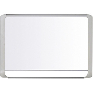 Bi-Office MasterVision, pizarra blanca magnética, superficie blanca brillante, acero lacado, marco gris claro, 1200 x 900 mm
