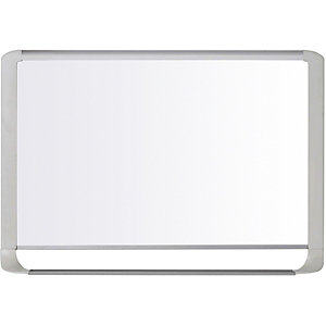 Bi-Office MasterVision, pizarra blanca magnética, superficie blanca brillante, acero lacado, marco gris claro, 1800 x 1200 mm