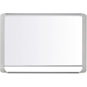 Bi-Office MasterVision, pizarra blanca magnética, superficie blanca brillante, acero lacado, marco gris claro, 900 x 600 mm