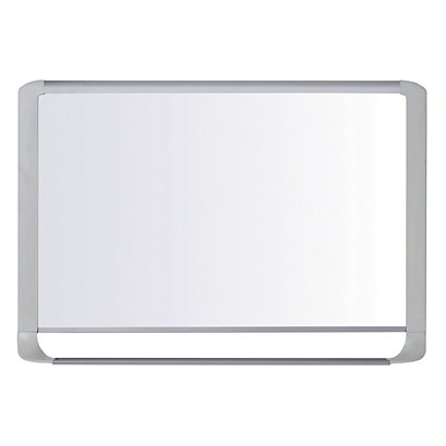 Bi-Office MasterVision, pizarra blanca magnética, superficie blanca brillante, esmaltada, marco gris claro, 1200 x 900 mm - 1