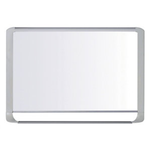 Bi-Office MasterVision, pizarra blanca magnética, superficie blanca brillante, esmaltada, marco gris claro, 1800 x 1200 mm