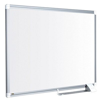 BI-OFFICE Maya New Generation whiteboard, magnetisch gelakt stalen oppervlak, grijs aluminium frame, 900 x 600 mm - 1