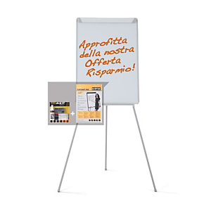 Bi-Office Offerta 1 Lavagna Portablocco con cavalletto, Superficie magnetica in acciaio laccato, 100 x 70 cm+ 1 blocco carta da 20 fogli 98 x 68 cm, Bianco + 1 Starter Kit di pulizia compresi nel prezzo<BR> Bi-Office Offerta 1 Lavagna Portablocco con cavalletto, Superficie magnetica in acciaio laccato, 100 x 70 cm+ 1 blocco carta da 20 fogli 98 x 68 cm, Bianco + 1 Starter Kit di pulizia compresi nel prezzo<BR>