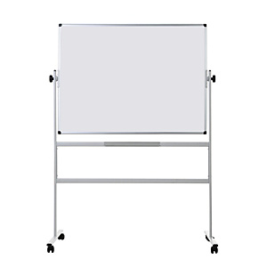 Bi-Office Revolver Pizarra blanca, superficie magnética esmaltada de doble cara, 4 ruedas, marco de aluminio, 1500 x 1200 mm Bi-Office Revolver Pizarra blanca, superficie magnética esmaltada de doble cara, 4 ruedas, marco de aluminio, 1500 x 1200 mm