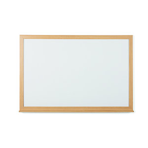 Bi-Office Tableau blanc laqué recyclable Earth - Surface magnétique - Cadre bois Chêne - L.120 x H.9