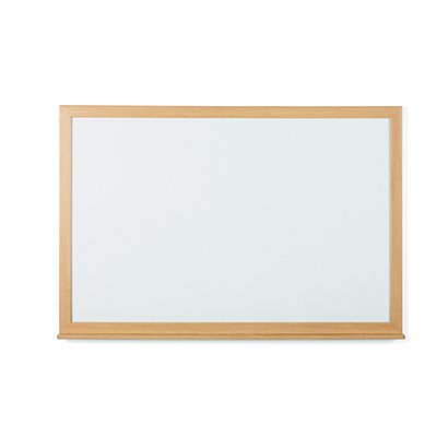 Bi-Office Tableau blanc laqué recyclable Earth - Surface magnétique - Cadre bois Chêne - L.90 x H.60 cm - 1