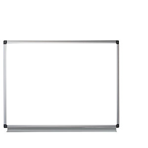 Bi-Office Tableau blanc Émaillé NF, Magnétique, cadre aluminium anodisé, 120 cm x 90 cm