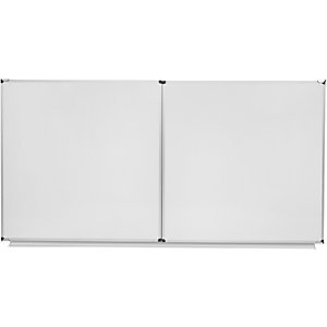 Bi-Office Tableau blanc émaillé triptyque MAYA - Surface magnétique - Cadre Aluminium - L.120 x H.90 cm (fermé)