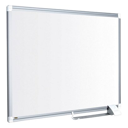 Bi-Office Tableau blanc Maya New Generation, magnétique, surface en acier laqué, cadre en aluminium gris, 1 800 x 1 200 mm - 1