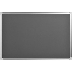 Bi-Office Tableau en feutrine Maya New Generation, cadre en aluminium, gris, 900 x 600 mm